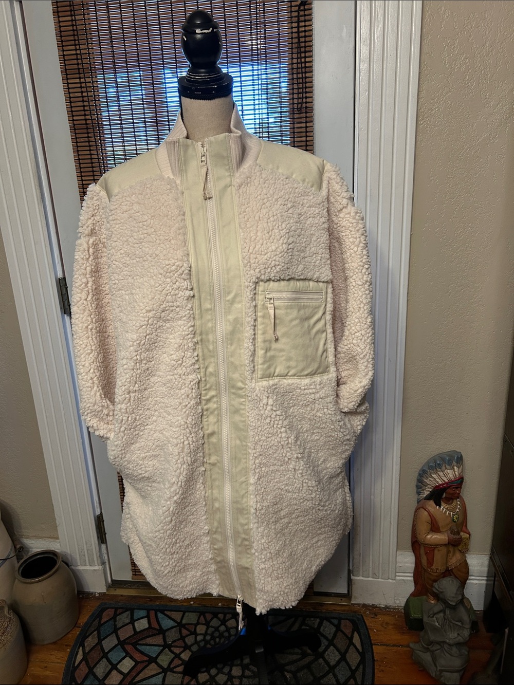 Everlane The Teddy Coat Birch Size XL NWT Front Zip Jacket